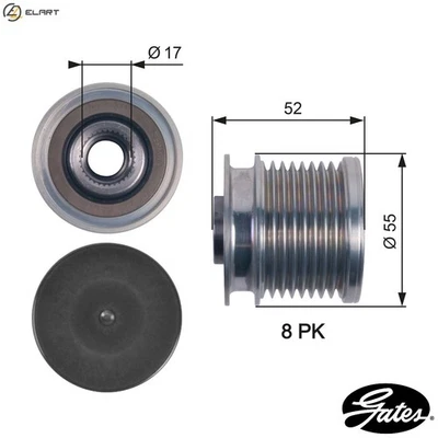 ALTERNATOR FREEWHEEL CLUTCH OAP7123 FOR MERCEDES-BENZ R-CLASS M-CLASS/SUV 3.0L - Image 1 of 4