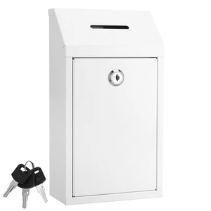 Metal Donation Box with Lock Slot 10.2 x 5.7 x 3'' Collection Box Safe Sugges... - Picture 1 of 7
