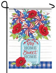 Patriotic Pinwheels Foil Garden Flag - Picture 1 of 1