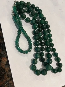 Green Onyx, Green Agate, or Brazilian Green Emerald Double-Strand Necklace - Picture 1 of 5