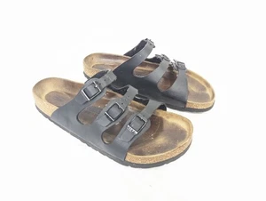 Birkenstock Florida Fußbett Sandalen Damen Größe 37 schwarz 3 Riemen Schnallen - Bild 1 von 10
