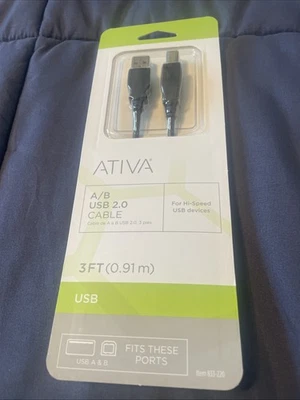 Ativa USB 2.0 Extension Printer Cable 3 ft.  USB 2.0 A/B Cable - C2 - Image 1 of 3