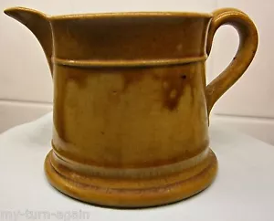 Antik 1800er gelbe Ware Keramik primitives Steinzeug englischer Krug Milchkännchen - Bild 1 von 11