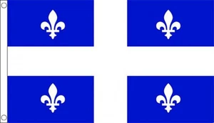 QUEBEC FLAG 5' x 3' Canada Flags France French Canadian State - Picture 1 of 1