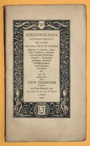 Catalogue bibliophilie vente de livres BIBLIOPOLIANA Techener 26 vol XIXe siecle - Picture 1 of 1