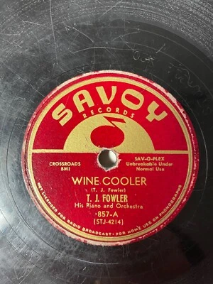 T.J. FOWLER: Wine Cooler / Back Biter US Savoy Blues R&B 78 1952 - Image 1 of 4