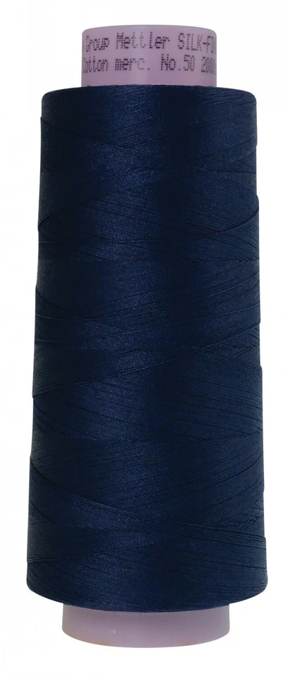 Mettler Silk Finish 50wt Cotton Thread 2000yd/1829M Navy # 9150-0825 - Image 1 of 1