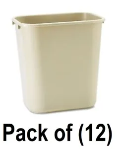 12 Rubbermaid 2956-00-BEIG 28 Quart Beige Commercial Office Wastebaskets - Picture 1 of 4