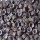 500 5mm Medium Brown Silicone Micro Rings Beads for I Bond Tip Hair Extensions
