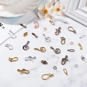 BULK Clasps Hook and Eye Wholesale Findings Silver Bronze Rose Gold 120 Sets - Picture 1 of 3