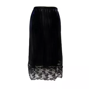 Damen schwarz weiß Unterrock Petticoat halber Slip Rock über Knie Spitze SL1064 - Bild 1 von 8