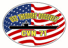 Uss Theodore Roosevelt Cvn 71 Oval Decal / Sticker Military Usn U S Navy