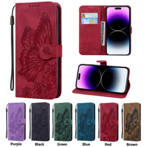 Magnetic Leather Flip Stand Card Wallet Case For iPhone 16E 15 14 13 12 11 XR 7 - Picture 1 of 32