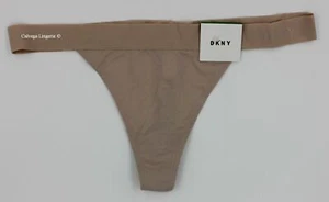 NWT DKNY DK5004 "Classic" Low-Rise Cotton String Thong, Beige (LTS) - Picture 1 of 5
