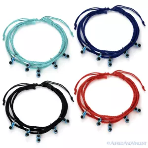 Ciondolo Perline Resina Malocchio Bracciale Turco Nazar Greco Judaica Hamsa Kabbalah - Foto 1 di 5