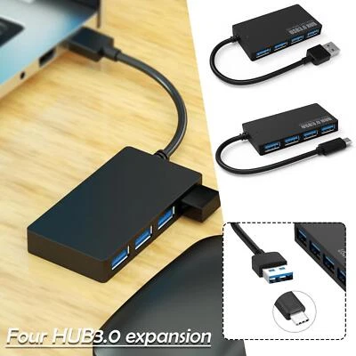 4 Ports Hub USB 3.0 High Speed Adapter Desktop Multi Splitter PC Laptop~ - Image 1 of 4