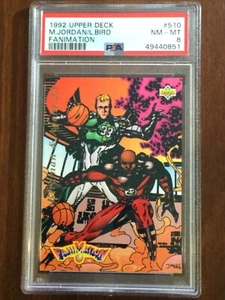 1992 Upper Deck — Fanimation — Michael Jordan / Larry Bird — PSA 8 - Picture 1 of 3