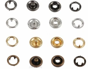 Open Ring Prong Snaps Fasteners Cloth Buttons 9.5mm 11mm 13mm Baby Dummy Clip - Picture 1 of 10