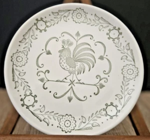 Gallo de cerámica provincial Scio veleta verde postre/plato de pan 6"- De colección - Imagen 1 de 4