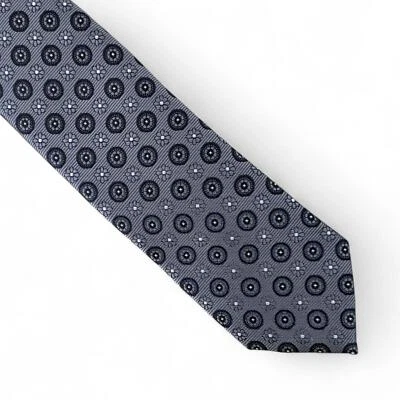 Bar III Mens Aiken Medallion Tie Necktie Slim Modern 2 3/4" Black Silk Blend $55 - Image 1 of 4