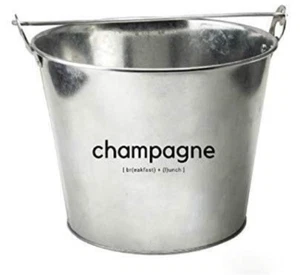TIPSY UMBRELLA “Champagne” Galvanized Metal Chiller Bucket 5qt Mimosa Bar Sup - Picture 1 of 4