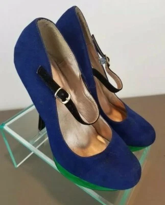 Qupid Platform Stilettos Women's Size 7 Blue/Green 5” Heel Sexy Shoes - Image 1 of 4