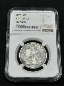 1878 Seated Liberty Half Dollar - NGC Certified AU DETAILS CLEANED - Picture 1 of 2