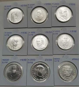 Italia 1.000 liras moneda conmemorativa plata brillo sello Elige entre: 1970-2001) - Imagen 1 de 2