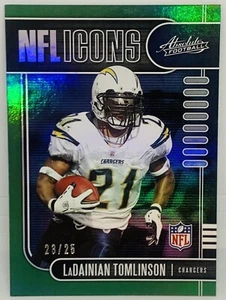 2019 Absolute LaDainian Tomlinson NFL Icons Spectrum Green /25 RARE SD Chargers - Picture 1 of 2