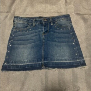 Dkny Blue Silver Mini A-line Skirt - Picture 1 of 4