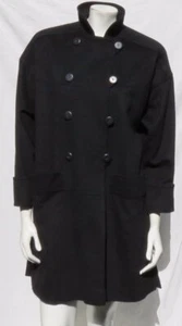 BISANG Switzerland Black 100% Superfine Lambs’ Wool Long Jacket Coat US 8 S M - Bild 1 von 8