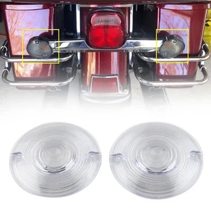 Clear Flat Turn Signal Lens Cover for Harley Road King Heritage Softail '86-'22 - Picture 1 of 10