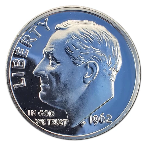 1962-P Proof Roosevelt Dime 90% Silver Cover