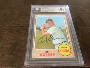 1968 TOPPS AL KALINE AUTOGRAPHED CARD TIGERS BECKETT AUTHENTIC - Picture 1 of 1