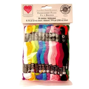 Loops & Threads Embroidery Floss 36 Skeins Mixed Colors New - Picture 1 of 3