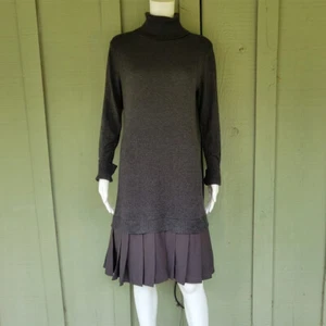 SOFT SURROUNDINGS Gray Turtleneck Knit Sweater Dress XS - Picture 1 of 5