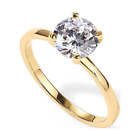 18K Yellow Gold 2ct Created White CZ Round Engagement Wedding Ring Plated