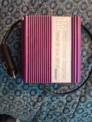 150 Watt Power Inverter Convert 12v DC To 120v AC Purple - Image 1 of 4
