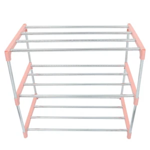 Stainless Steel Shoe Rack Child Storage Organizer Stackable Holder - Picture 1 of 12