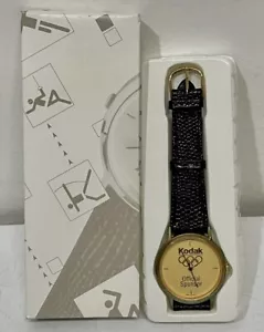 Vintage 1996 Kodak Watch The Olympics Official Sponsor Never Worn NIB Leather - Picture 1 of 22
