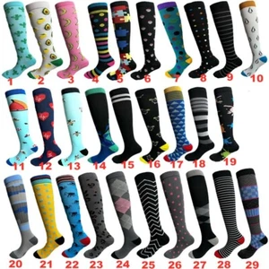 Women Men Unisex Compression Socks Medical Nursing Travel Sports Stocking Gift - Picture 1 of 2