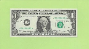 1969C ..UNCIRC $1 J 8428 8860 A .... 1969C $1 J-A NICE NOTE FRN - Picture 1 of 2