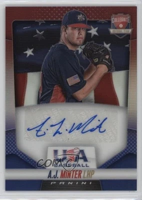 2014 USA Baseball Box Set Red White & Blue Prizm Signatures /25 AJ Minter Auto - Image 1 of 2