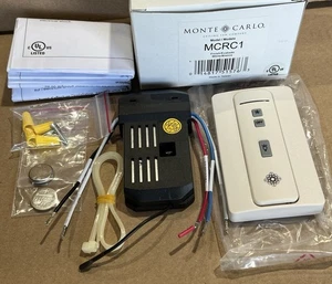 Monte Carlo MCRC1 Ceiling Fan Light Remote Control Transmitter & Receiver White - Picture 1 of 6
