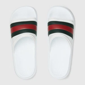 BNWT Gucci Men’s Ace Rubber Sandal Slides Great White Size 9 US 9.5 - Picture 1 of 10