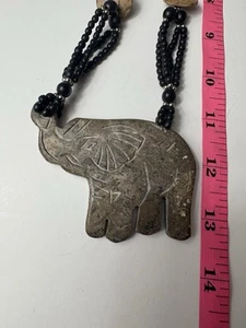 Vintage Halskette Elefant aus handgefertigtem Stein - Bild 1 von 7