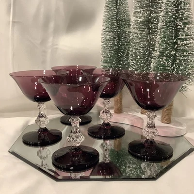 Cálice de Champanhe Bryce Symphony Ametista Roxa 4,75” Sherbet - Conjunto de 5 - Imagem 1 de 4