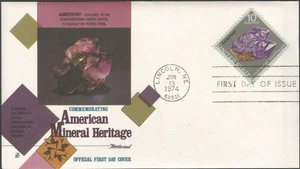 Scott 1540 FDC - 10 cent - 1974 - American Mineral Heritage - Amethyst - FDOI - Picture 1 of 2