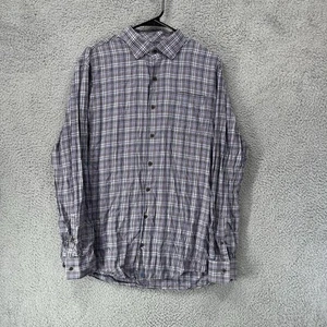 Johnnie O Top Shelf Button Down Shirt Plaid Long Sleeve Mens Large Blue A3 - Picture 1 of 7