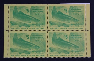 CKStamps: US State Fish Stamps Collection New Jersey Mint LH OG 1 Stack - Picture 1 of 2